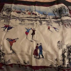Beautiful winter scene silk scarf